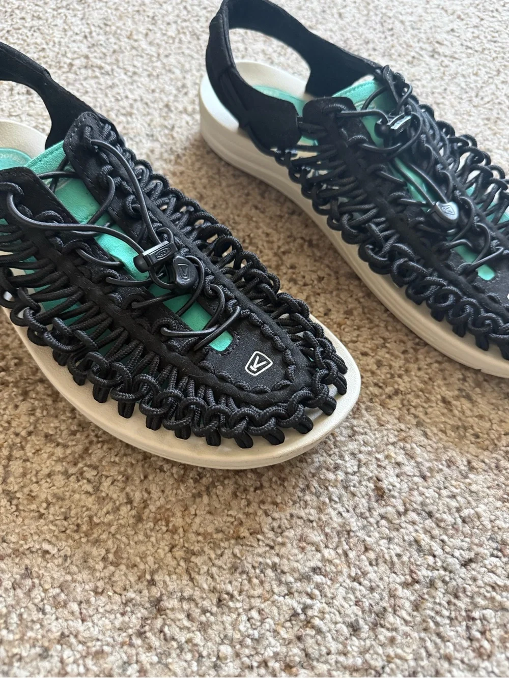 Black and Teal Men's Keen Uneek Sneaker Sandal
